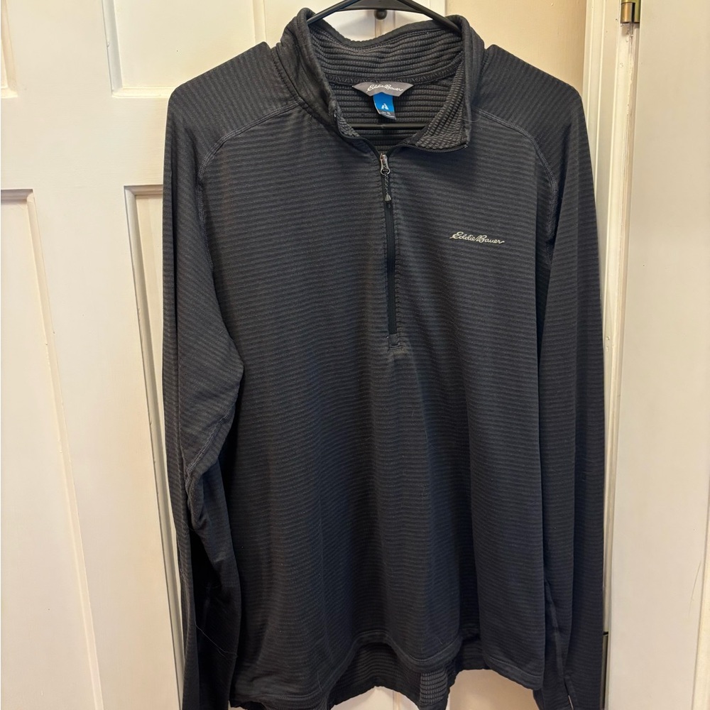 Eddie Bauer Men's Black Quarter-Zip Pullover